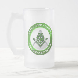 Masonic Frosted Mug Mattglas Bierglas