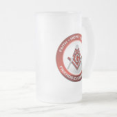 Masonic Frosted Mug Red Mattglas Bierglas (VorderseiteRechts)
