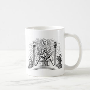 Masonic G Kenning Blockcut Gravur aus dem 19. Jahr Kaffeetasse