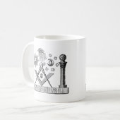 Masonic G Kenning Blockcut Gravur aus dem 19. Jahr Kaffeetasse (Vorderseite Links)