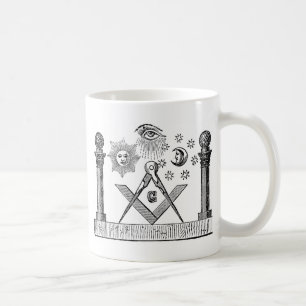 Masonic G Kenning Blockcut Gravur aus dem 19. Jahr Kaffeetasse