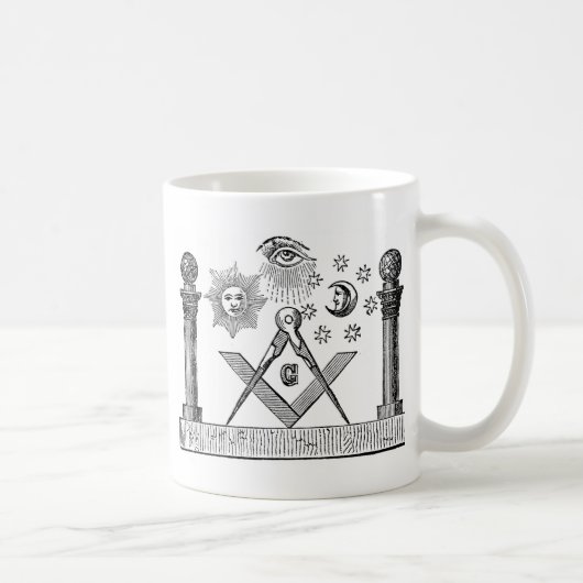 Masonic G Kenning Blockcut Gravur aus dem 19. Jahr Kaffeetasse (Rechts)