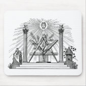 Masonic G Kenning Blockcut Gravur aus dem 19. Jahr Mousepad (Vorne)