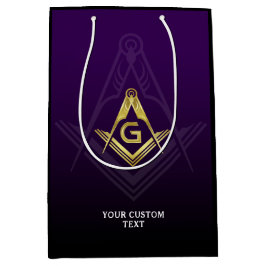 Masonic Gift Bags | Grand Lodge | Lila und Gold Mittlere Geschenktüte