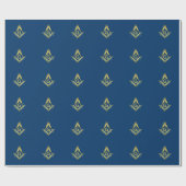 Masonic Gift Wrapping Paper | Freemason Navy Gold Geschenkpapier (Flach)