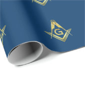 Masonic Gift Wrapping Paper | Freemason Navy Gold Geschenkpapier (Rolleneckpunkt)