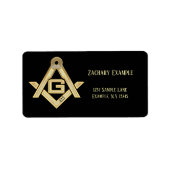 Masonic Golden Rush Adressaufkleber (Vorne)