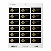 Masonic Golden Rush Adressaufkleber (Vorne)