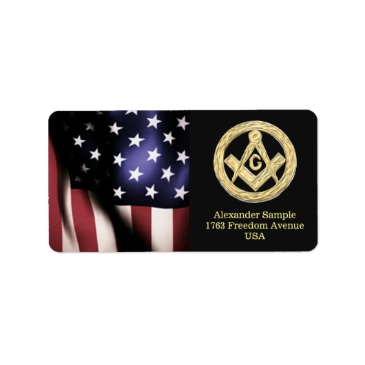 Masonic Golden Rush Adressaufkleber (Vorne)