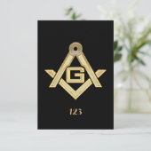 Masonic Golden Rush Einladung (Stehend Vorderseite)