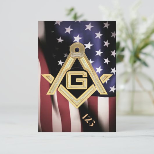 Masonic Golden Rush Einladung (Stehend Vorderseite)