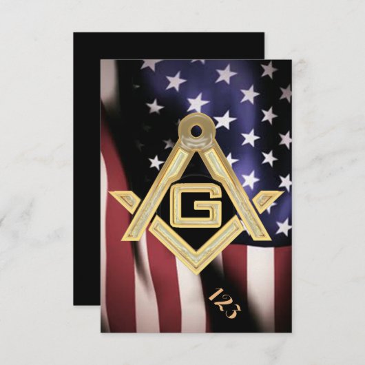 Masonic Golden Rush Einladung (Vorne/Hinten)