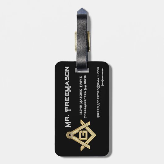 Masonic Golden Rush Gepäckanhänger (Rückseite vertikal)