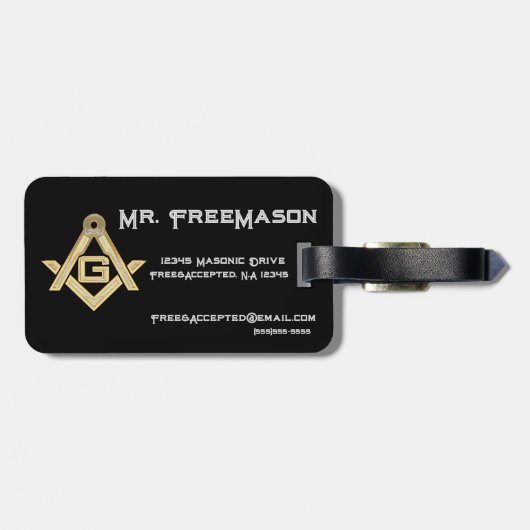 Masonic Golden Rush Gepäckanhänger (Rückseite horizontal)