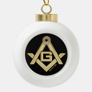 Masonic Golden Rush Keramik Kugel-Ornament