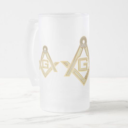 Masonic Golden Rush Mattglas Bierglas (Vorderseite Links)