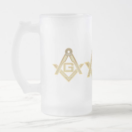 Masonic Golden Rush Mattglas Bierglas (Links)