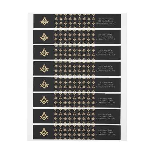 Masonic Golden Rush Rundum-Adressaufkleber (Bogen)
