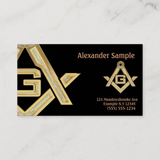 Masonic Golden Rush Visitenkarte (Rückseite)