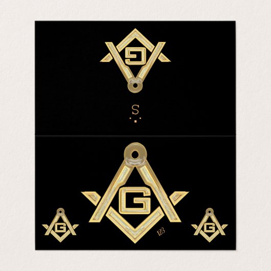 Masonic Golden Rush Visitenkarten (Außenseite Aufgefaltet)