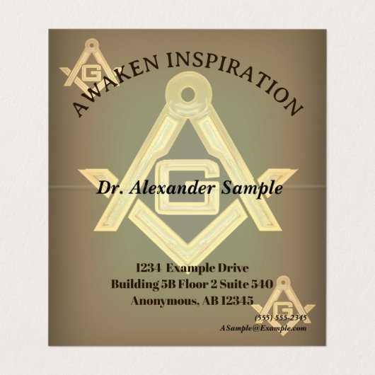 Masonic Golden Rush Visitenkarten (Innenseite Aufgefaltet)