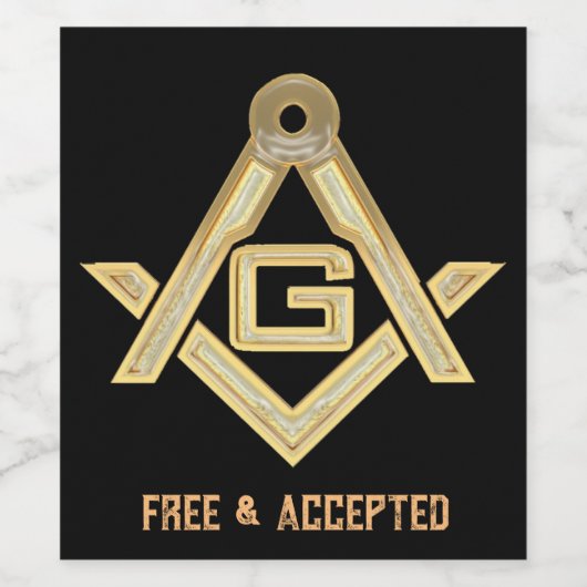 Masonic Golden Rush Weinetikett (Einzelnes Label)