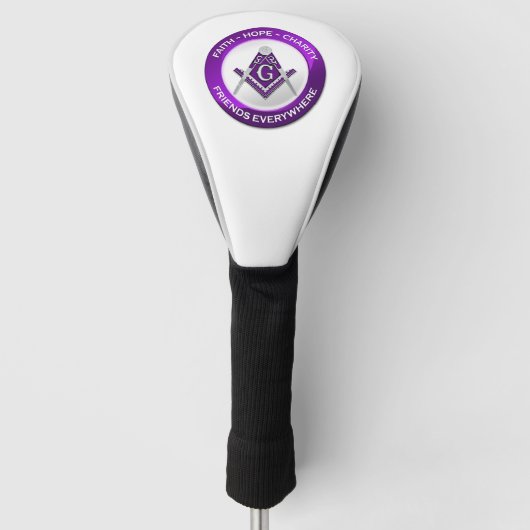 Masonic Golf Head Cover Purple Golf Headcover (Vorderseite)