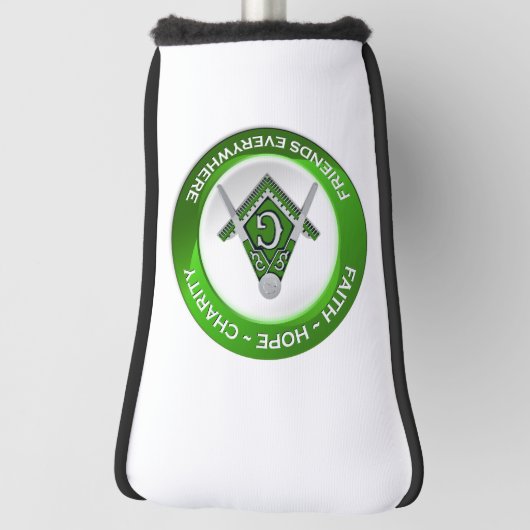 Masonic Golf Putter Cover Green Headcover (Rotieren 90)
