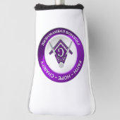 Masonic Golf Putter Cover Purple Golf Headcover (Rotieren 90)