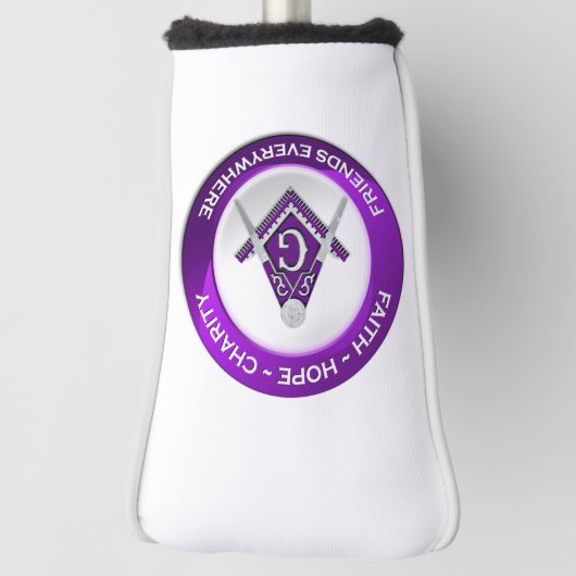 Masonic Golf Putter Cover Purple Headcover (Rotieren 90)