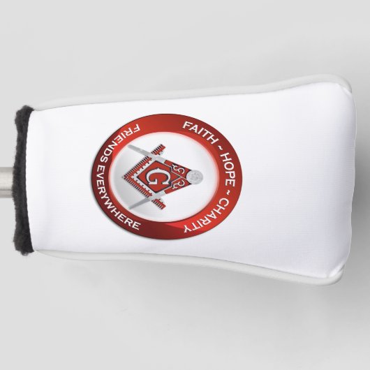 Masonic Golf Putter Cover Red Golf Headcover (Vorderseite)