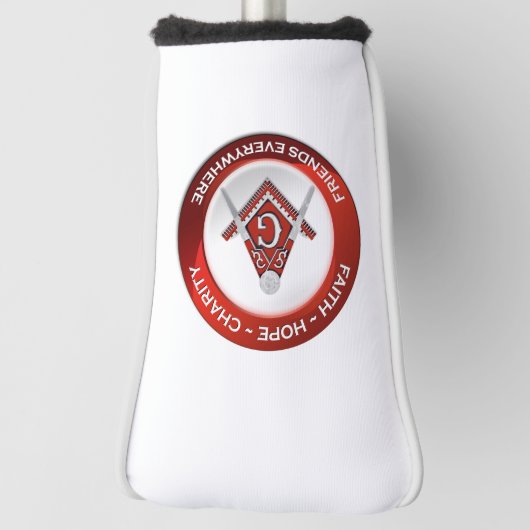 Masonic Golf Putter Cover Red Headcover (Rotieren 90)