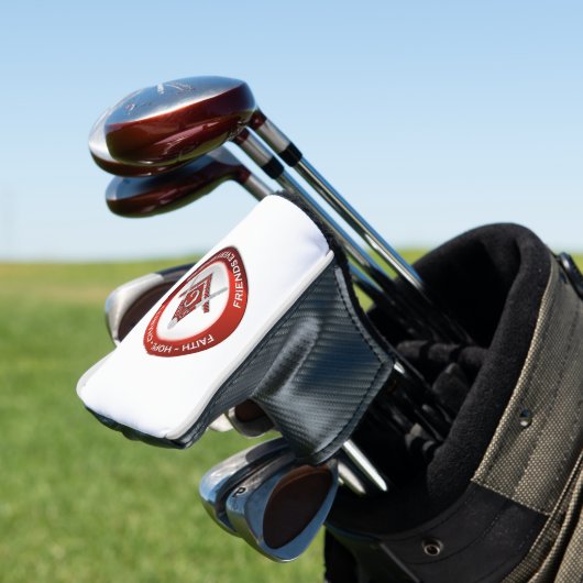 Masonic Golf Putter Cover Red Headcover (In Situ)