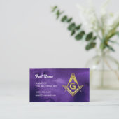 Masonic Grand Lodge Business Cards | Lila & Gold Visitenkarte (Stehend Vorderseite)