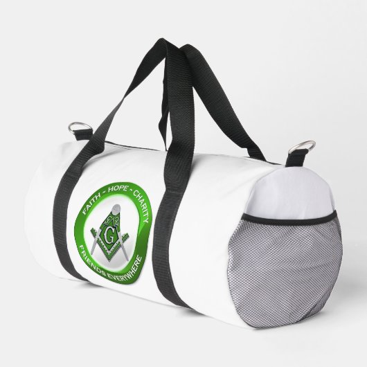 Masonic Gym Bag Green Duffle Bag (Rechte Ecke)