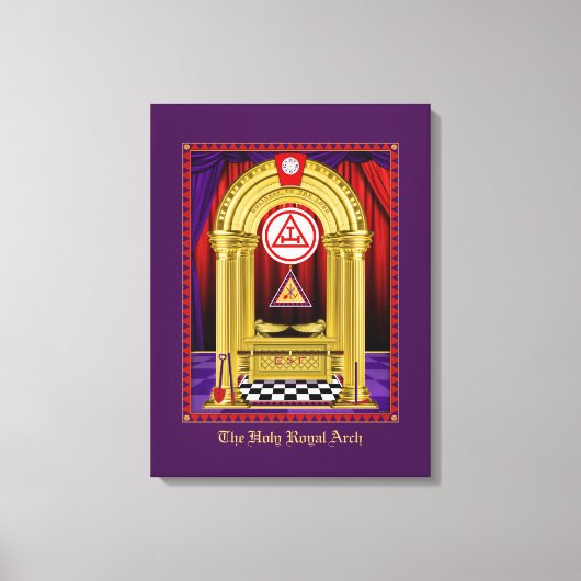 Masonic Holy Royal Arch mit Werkzeugen Leinwanddruck (Vorderseite)