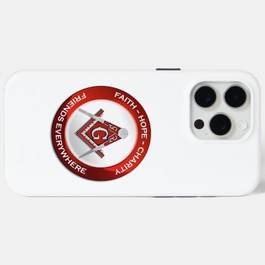 Masonic iPhone Case Red (Rückseite (Horizontal))