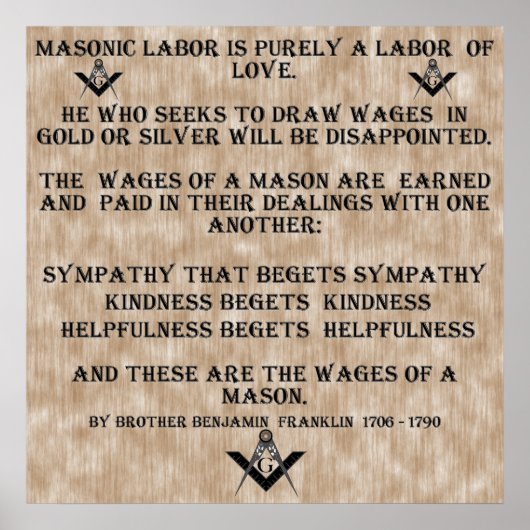 Masonic Labour Poster (Vorne)