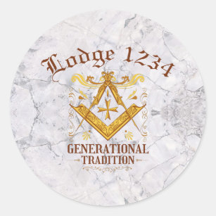 Masonic Lodge Behaltend Tradition Runder Aufkleber