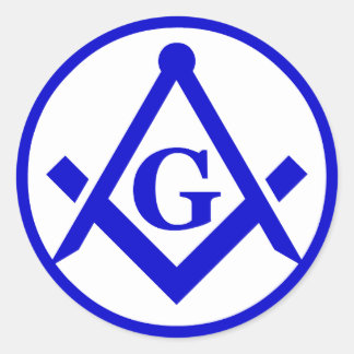 Masonic Lodge, NICHT WATERPROOF Runder Aufkleber