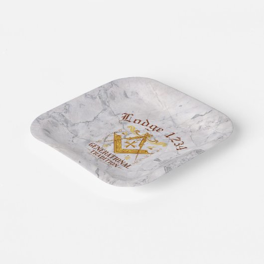 Masonic Lodge Pappteller (Gewinkelt)