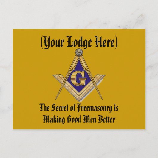 Masonic Lodge personalisieren Postkarte (Vorderseite)
