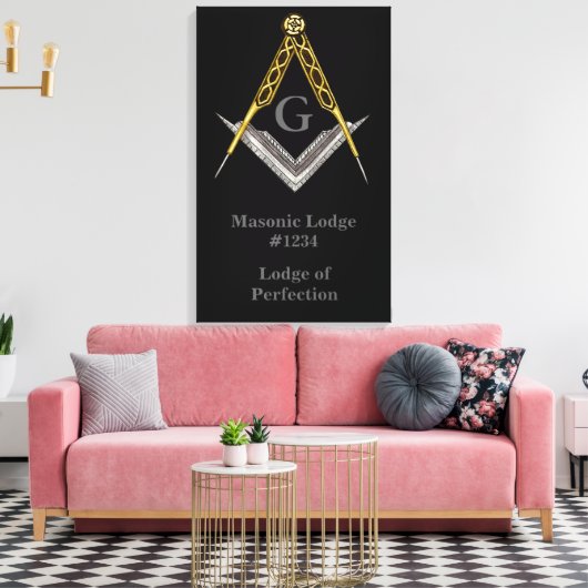 Masonic Lodge Wall Hanging Leinwanddruck (Insitu (Wohnzimmer))
