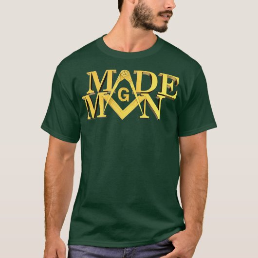 Masonic Made Man Square und Compass Freemason T-Shirt (Vorderseite)