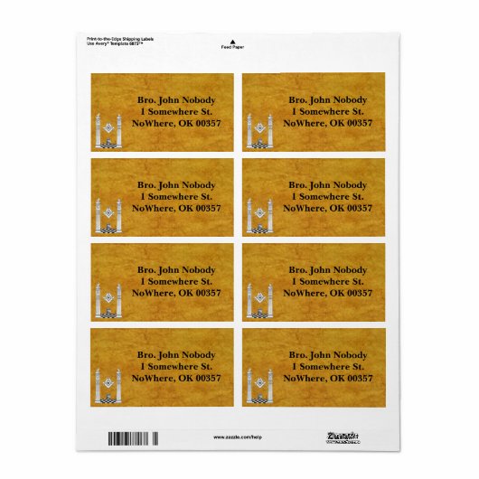 Masonic Mailing Labels (Vorne)