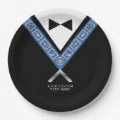 Masonic Masters Jewel Tux Template Freemason Pappteller (Vorderseite)