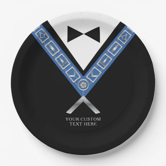 Masonic Masters Jewel Tux Template Freemason Pappteller (Vorderseite)