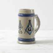 Masonic Minds (blau) Bierglas (VorderseiteRechts)