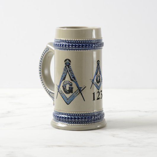 Masonic Minds (blau) Bierglas (Vorderseite Links)