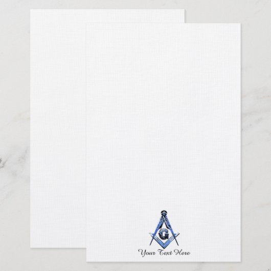Masonic Minds (blau) Briefpapier (Vorne/Hinten)